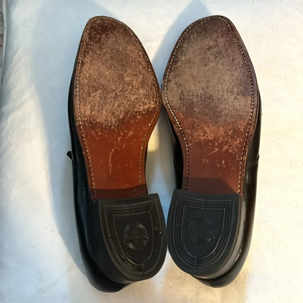 Florsheim 21803 Black leather lace up dress shoes flexible fiber insole sz 9 1/2